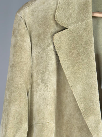 Beautful light olive green suede coat
