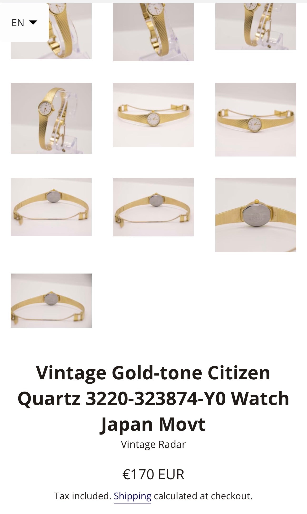 Stunning authentic vintage gold-plated Citizen watch (1980s)