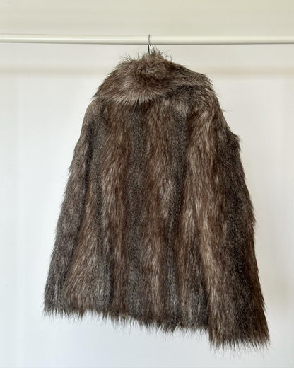 Trendy vintage faux fur jacket