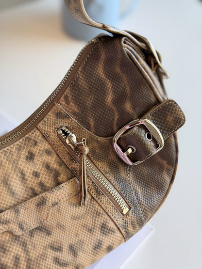 Stylish vintage DKNY shoulder bag in a snakeskin pattern