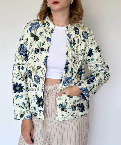 Lovely quilted jacket with floral print