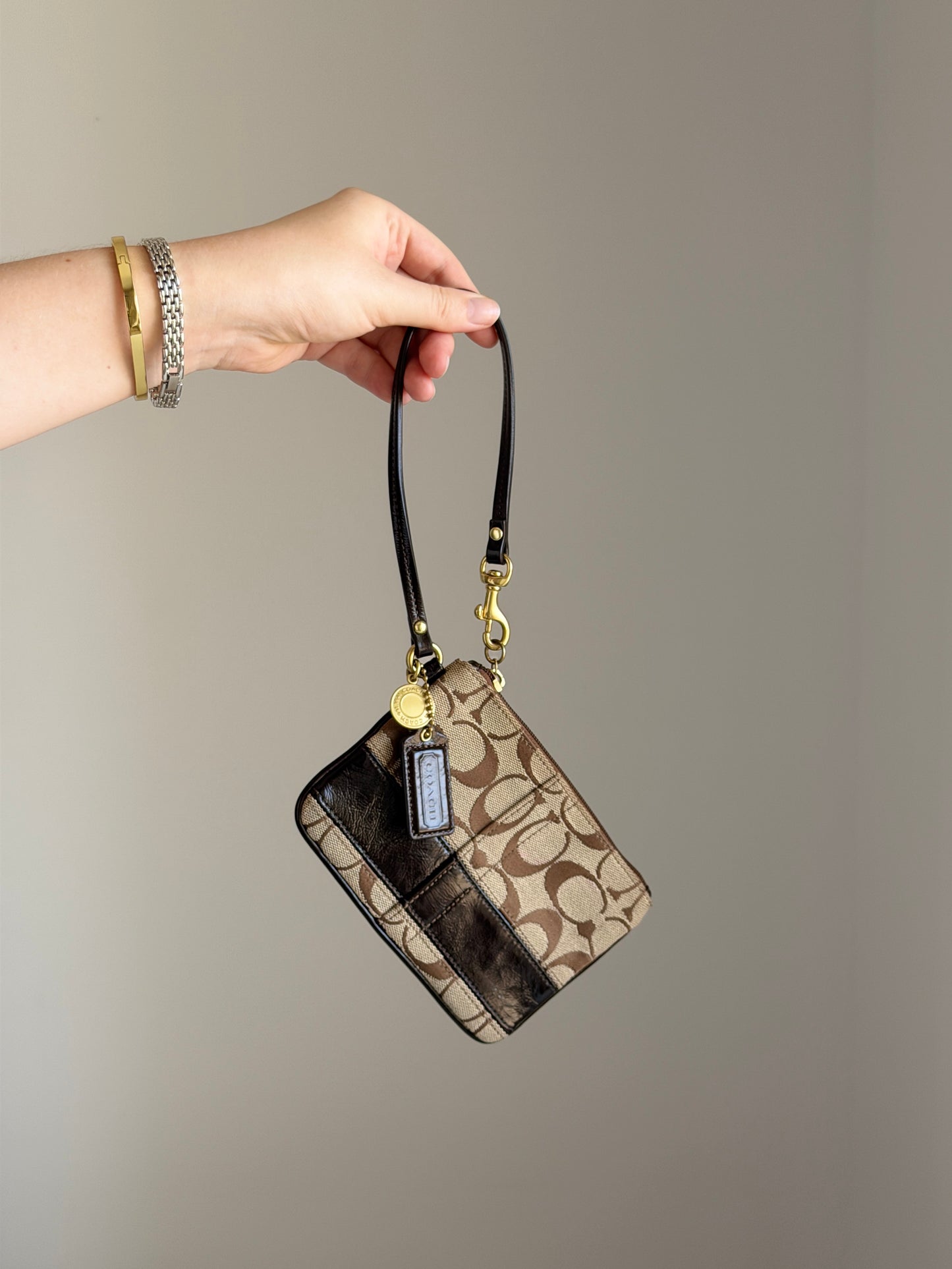 Vintage Coach signature wristlet