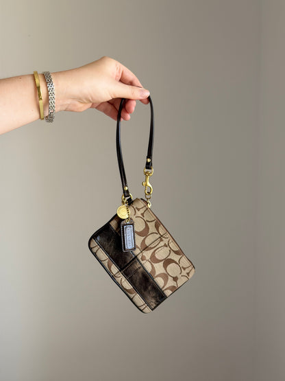 Vintage Coach signature wristlet
