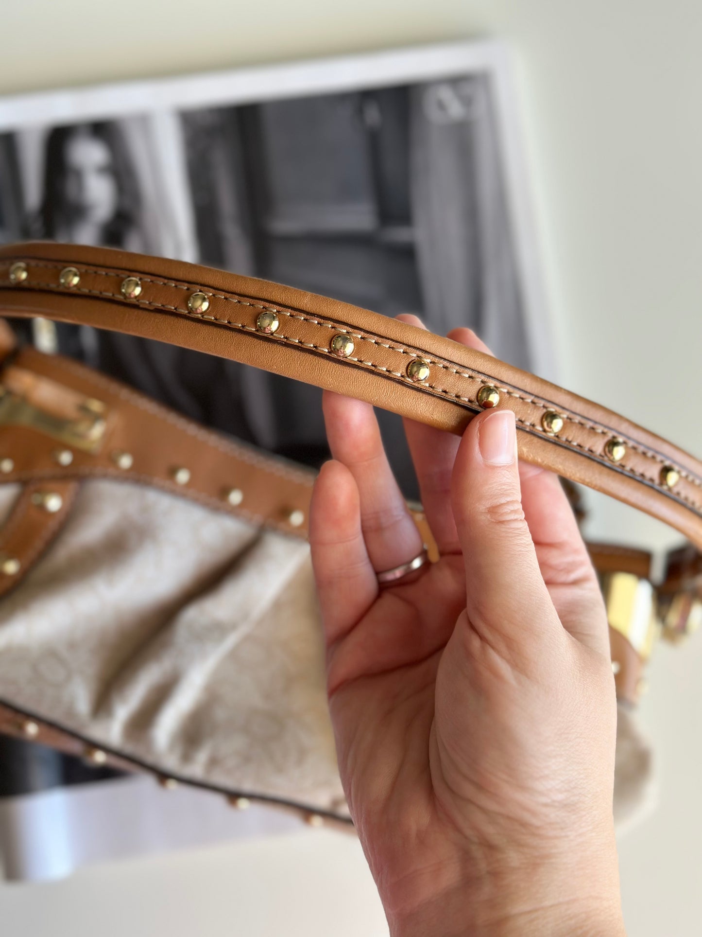 Vintage chic DKNY small bag with edgy details
