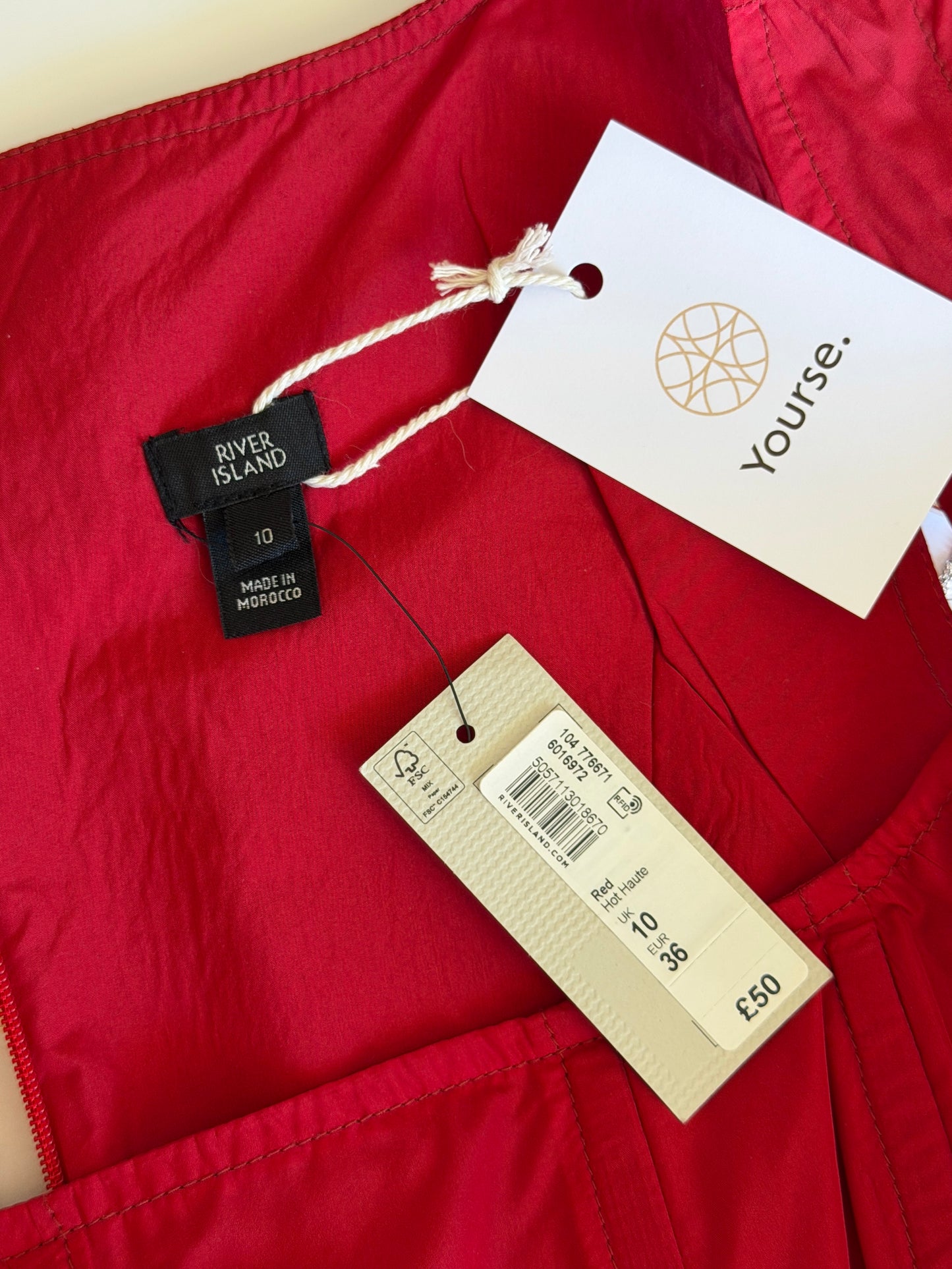 Red bubble hem mini dress