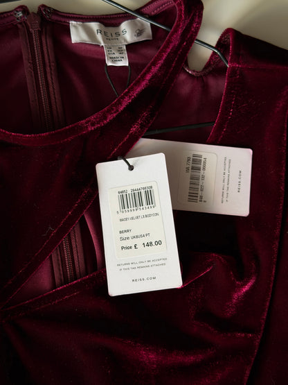 Elegant burgundy velvet dress from REISS