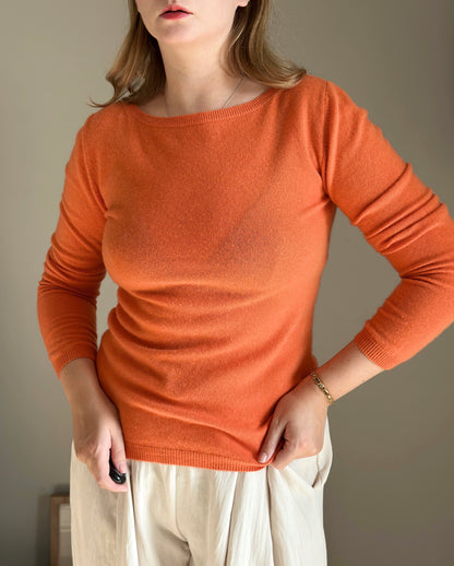 Vintage 100% cashmere orange sweater