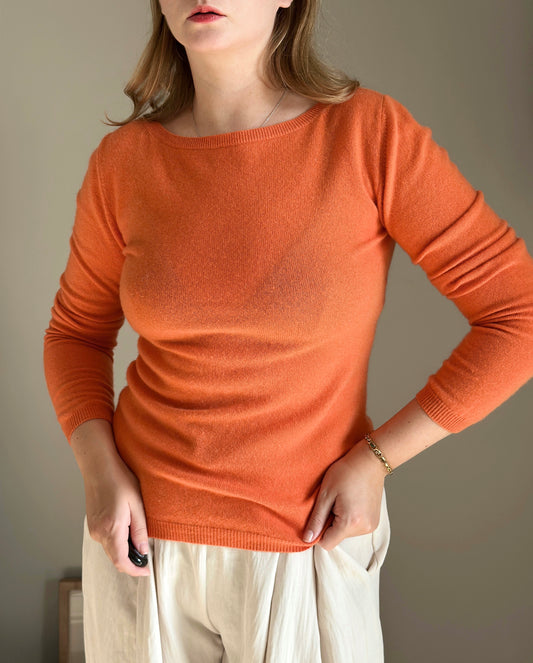 Vintage 100% cashmere orange sweater