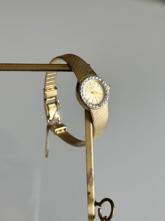 Stunning authentic vintage gold-plated Citizen watch (1980s)