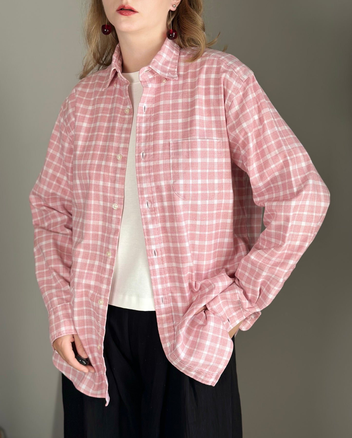 Charming pink and white checkered shirt
