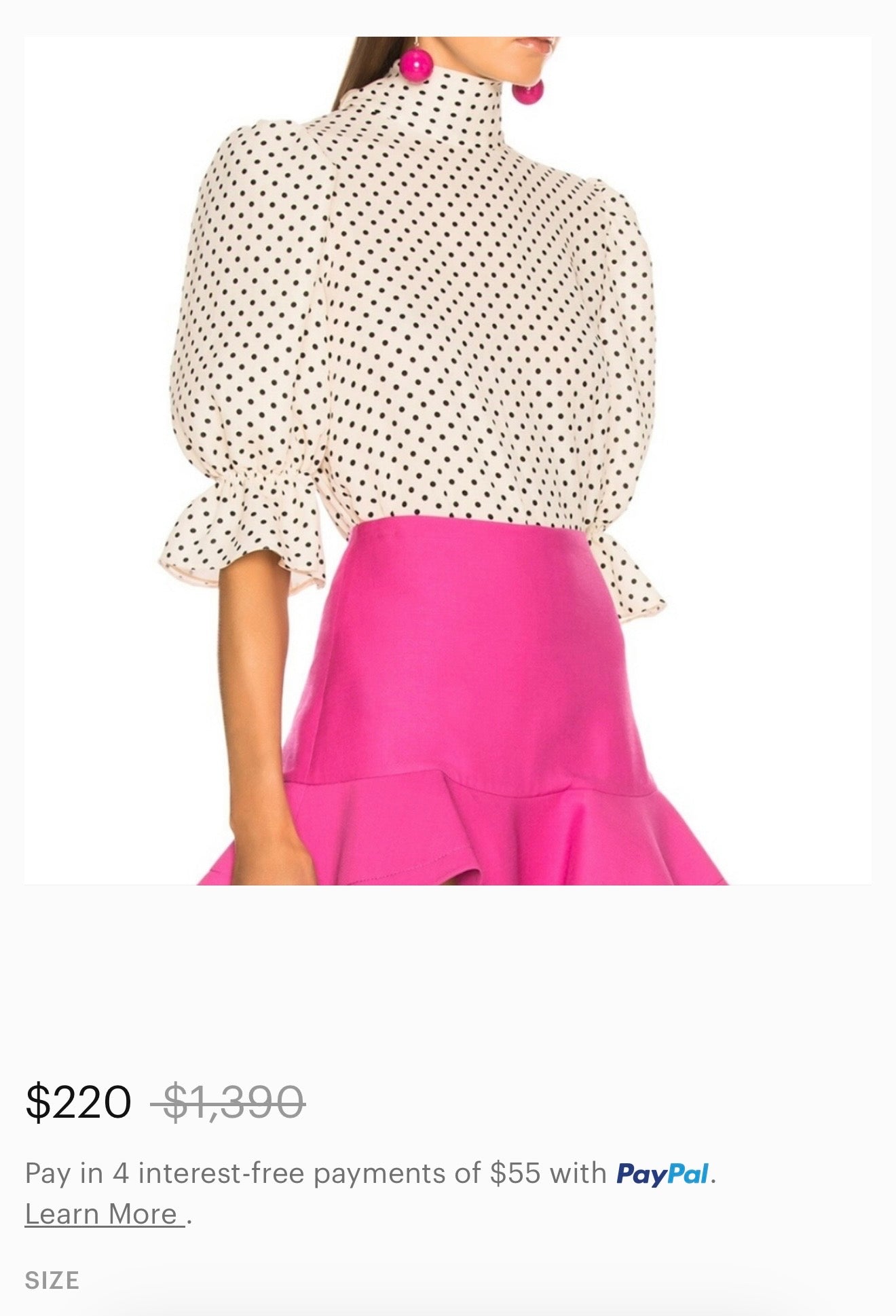Authentic Valentino polka dot silk blouse
