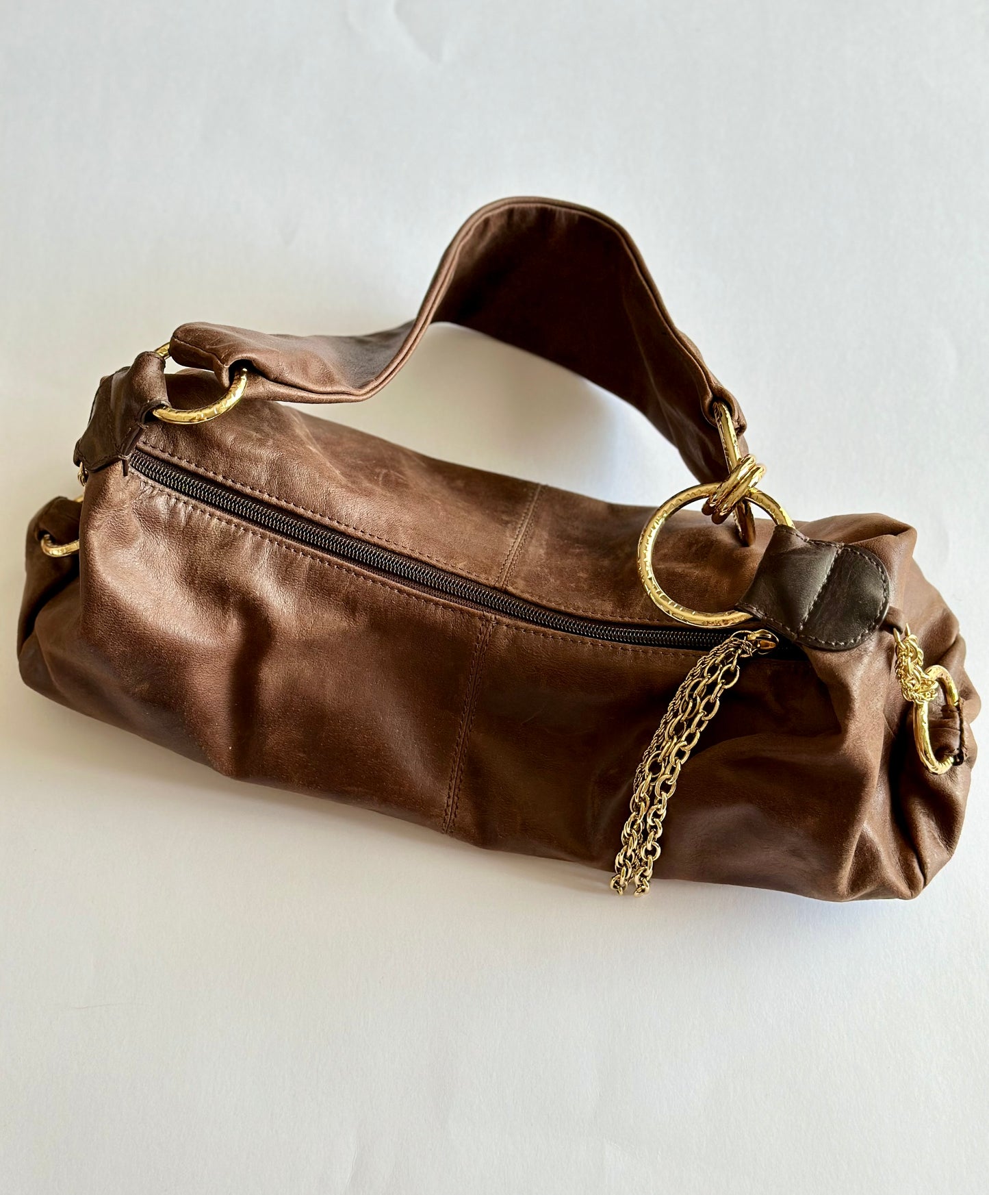 Stylish vintage distressed leather bag