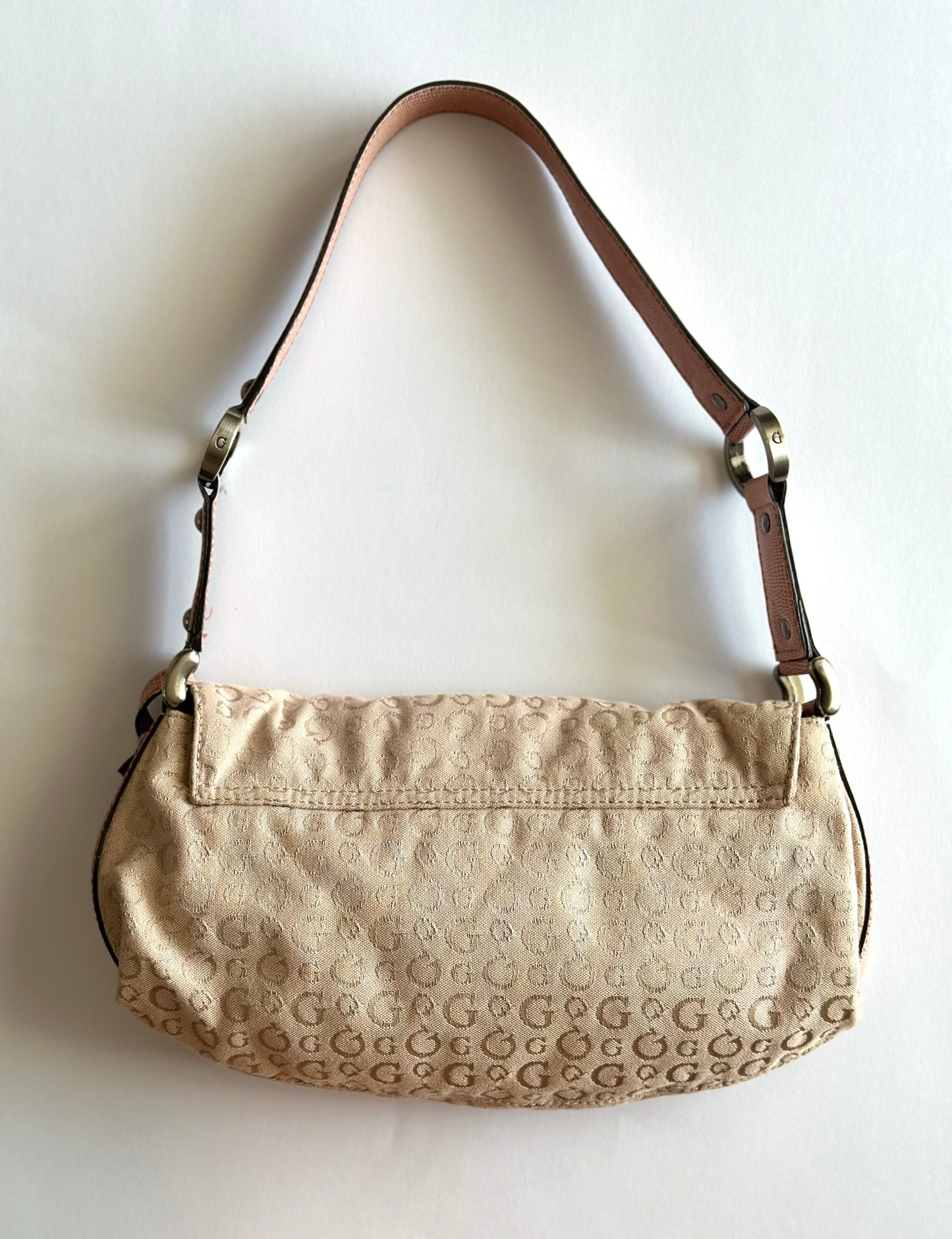 Vintage beige/pink monogram bag Guess