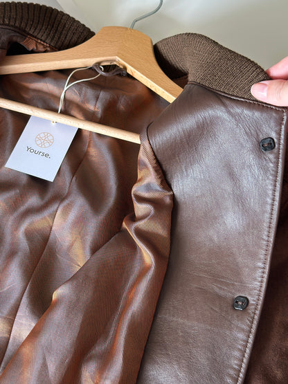 Vintage brown suede bomber jacket
