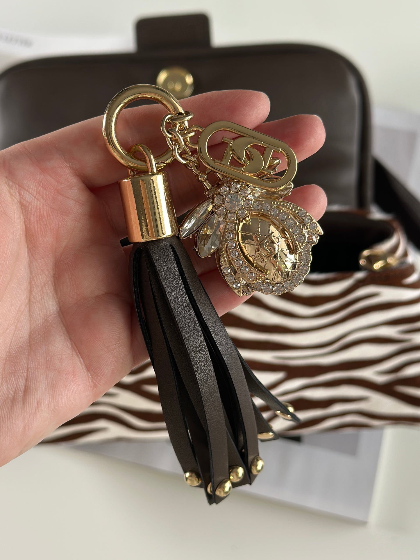 Striking Dune London shoulder zebra bag