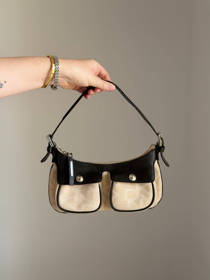 Vintage DKNY beige monogram mini bag