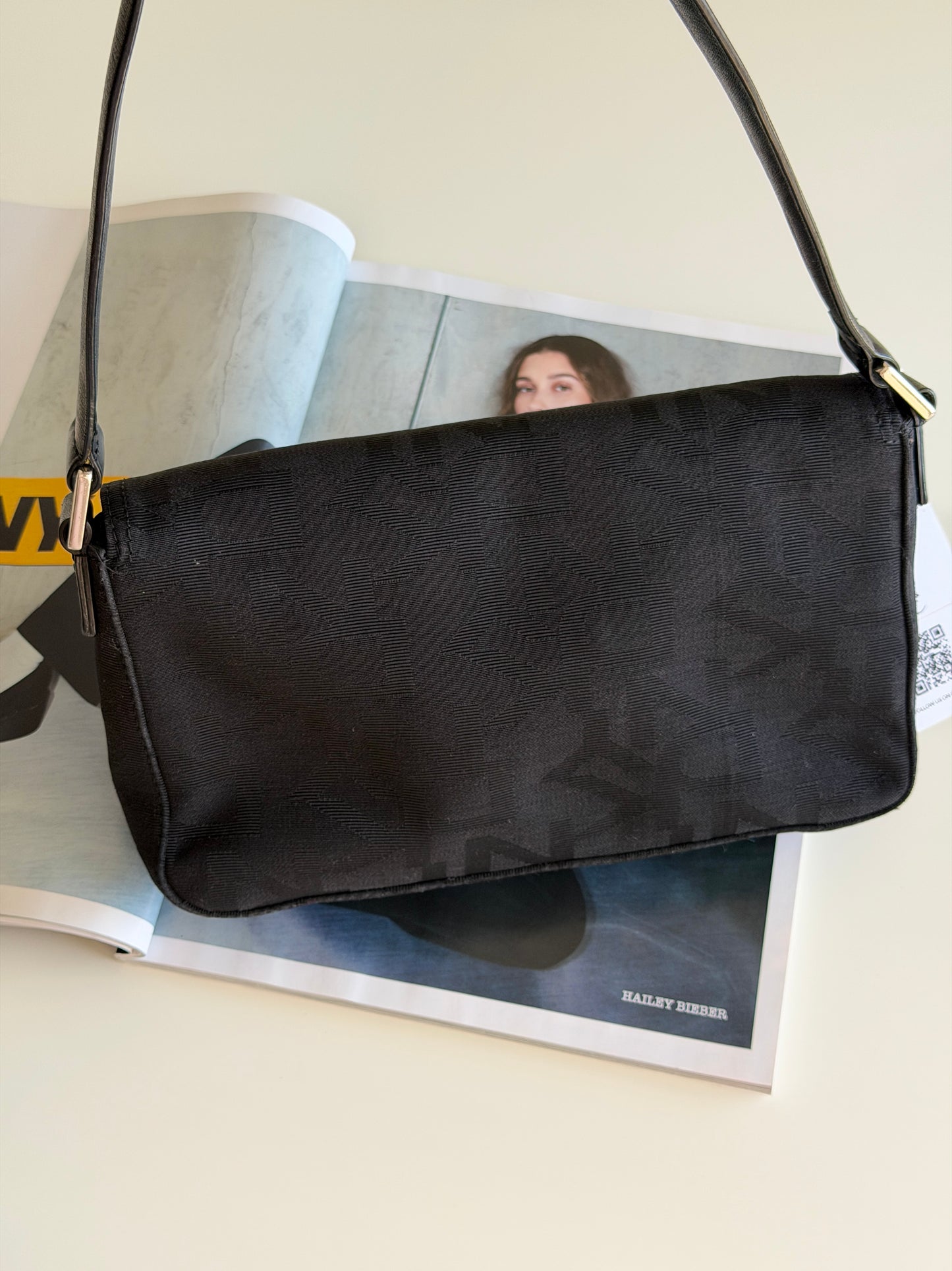 Vintage DKNY black monogram bag