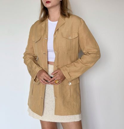 Vintage linen blend safari jacket