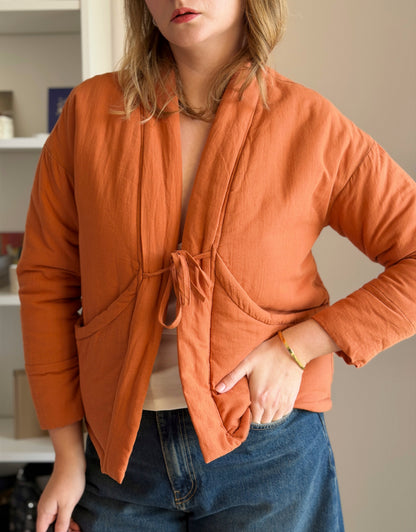 Quilted terracotta jacket
