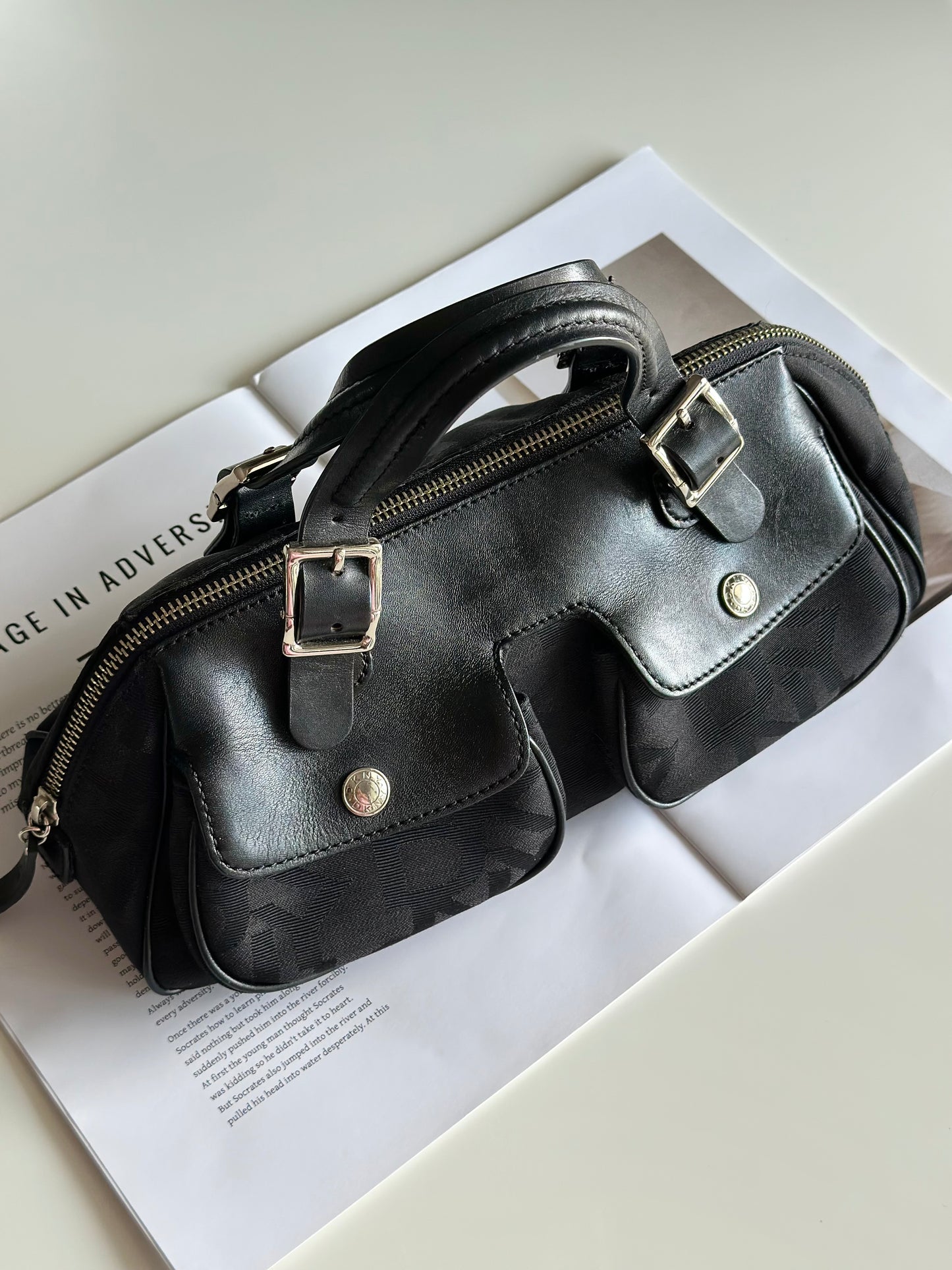 Lovely vintage DKNY satchel black bag