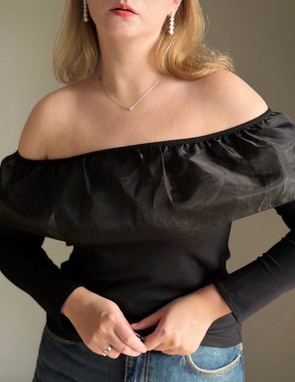 Chic black off shoulder top