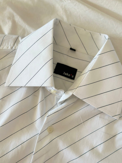 Stylish vintage white striped men's shirt