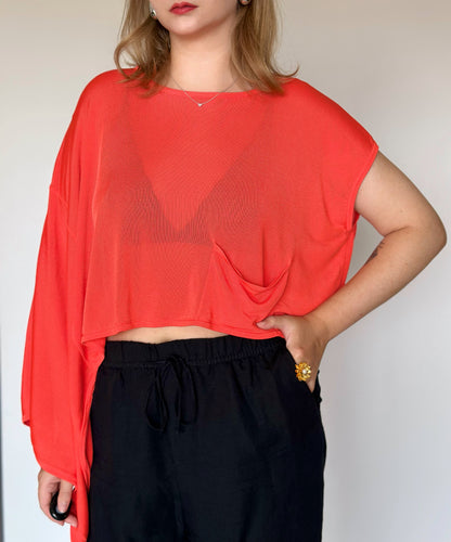 Vintage asymmetrical top-cape