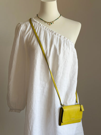 Minimalist one-shoulder linen dress