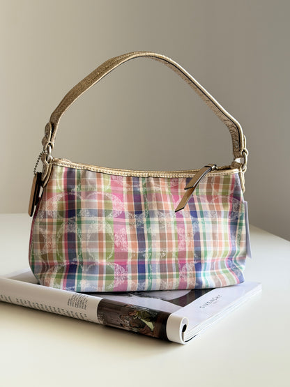 Vintage Coach plaid shoulder bag