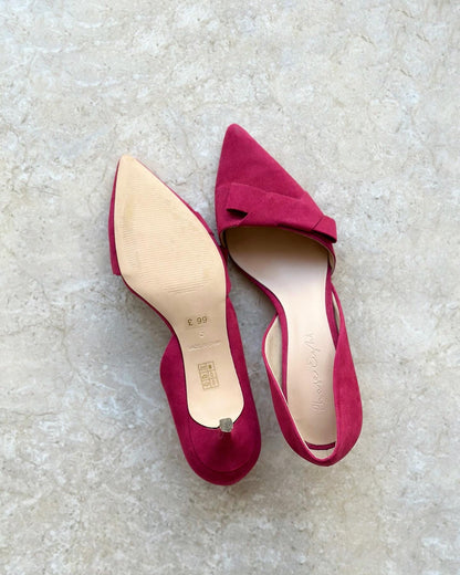 Elegant pink kitten heels with pointed toe