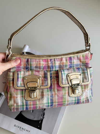 Vintage Coach plaid shoulder bag