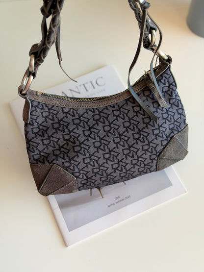 Chic vintage DKNY shoulder bag in rare dark grey colour