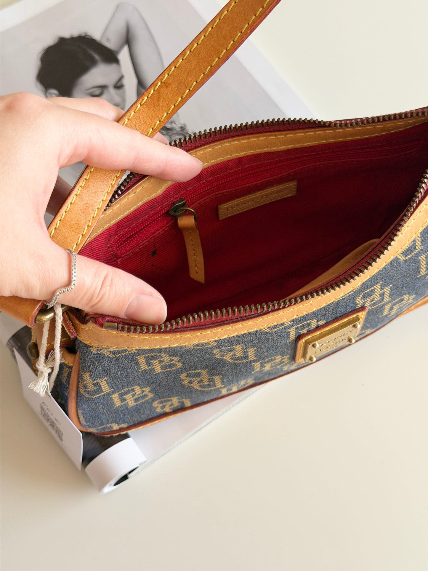 Vintage Dooney & Bourke monogram baguette
