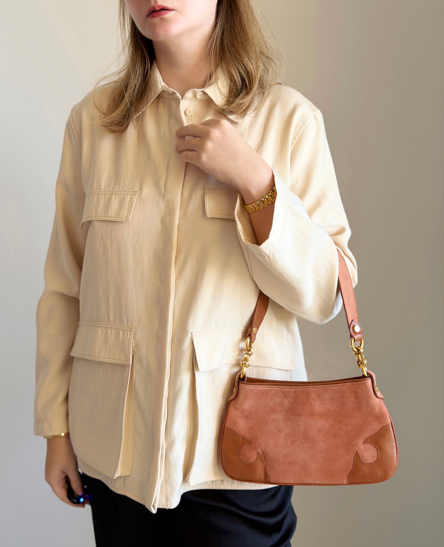 Vintage suede caramel bag