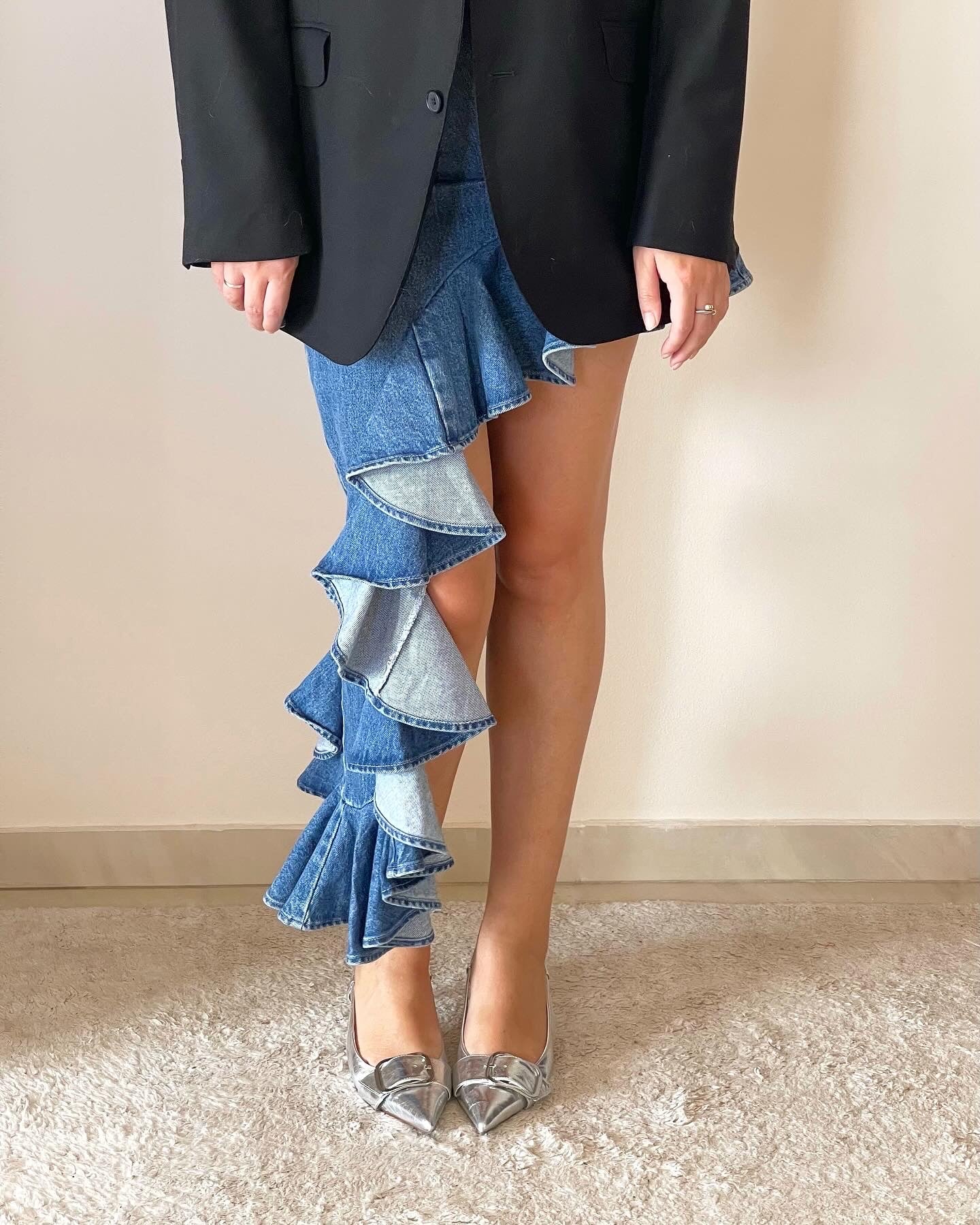 Amazing asymmetrical denim skirt Miss Sixty (Italy)