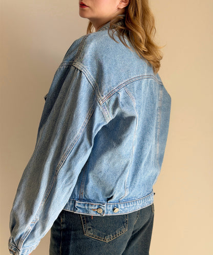 Vintage denim jacket in a light blue wash