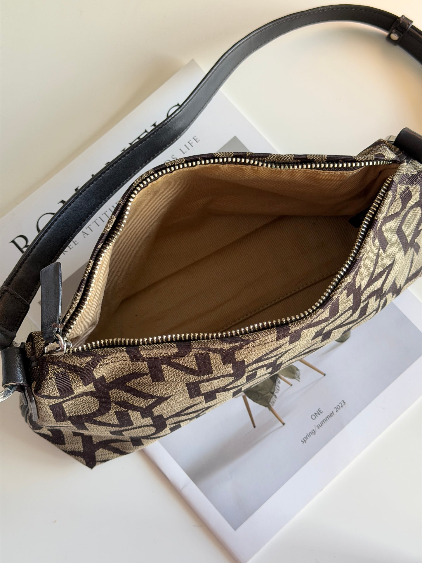 Lovely vintage DKNY shoulder bag with monogram print