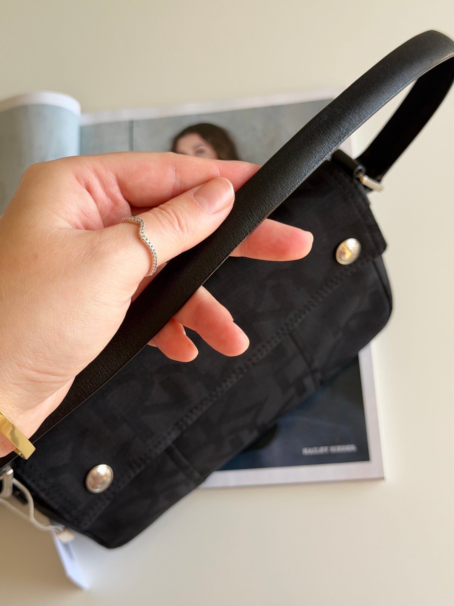 Vintage DKNY black monogram bag