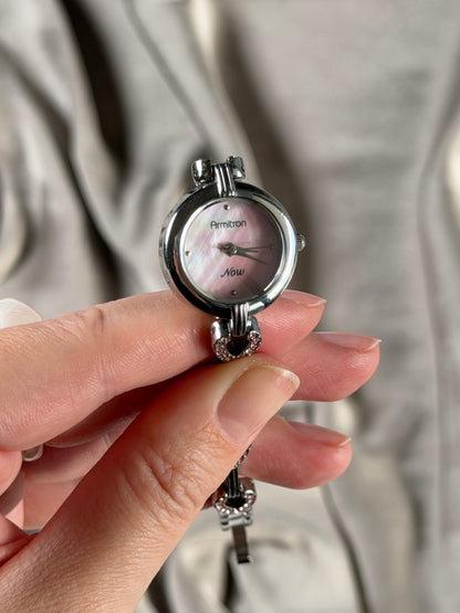 Charming vintage Armitron watch with heart links
