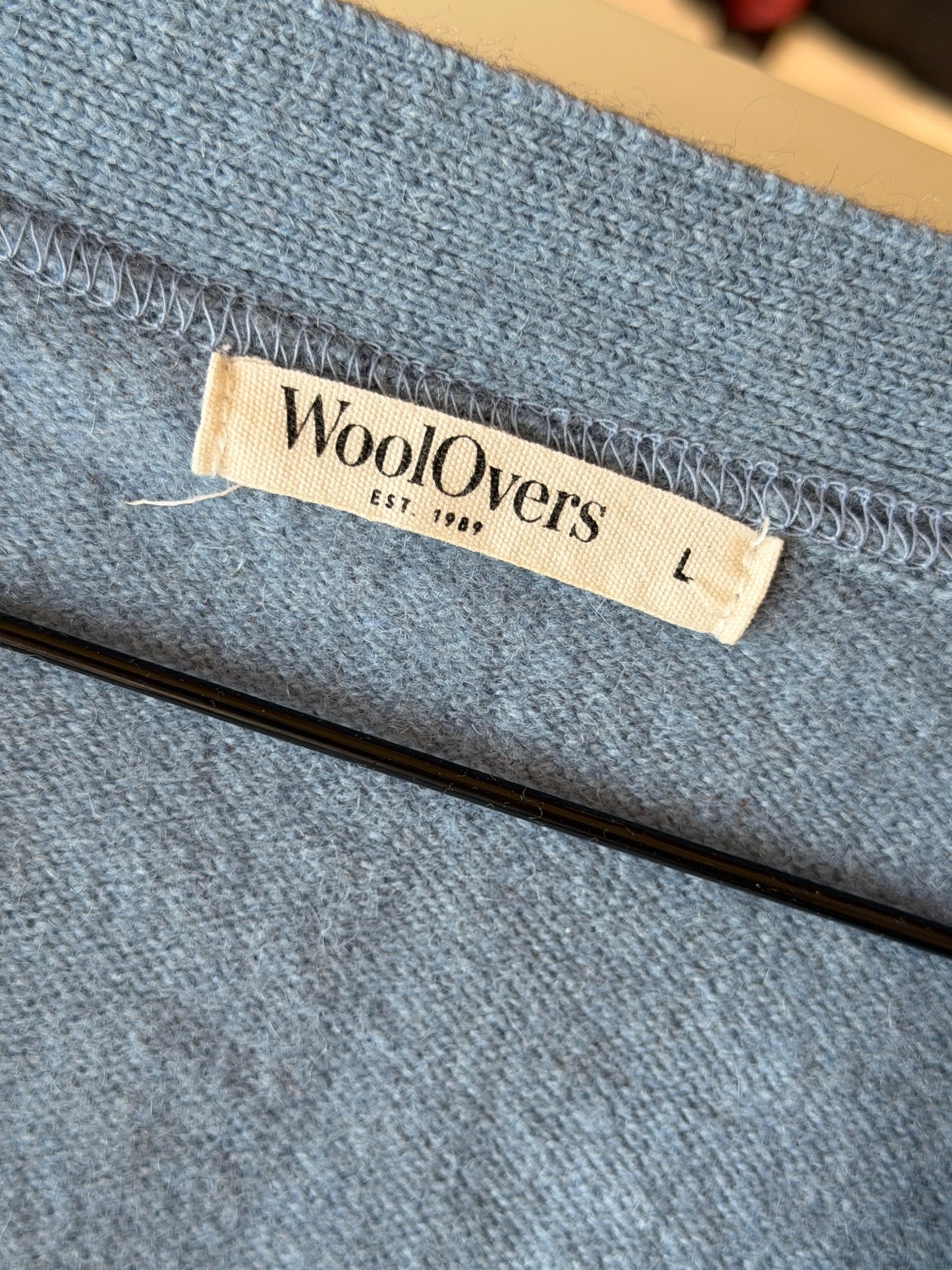 Wool blue cardigan from Woolovers