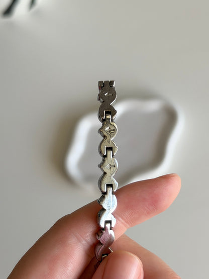 Incredible vintage Sekonda silver watch with rhinestones
