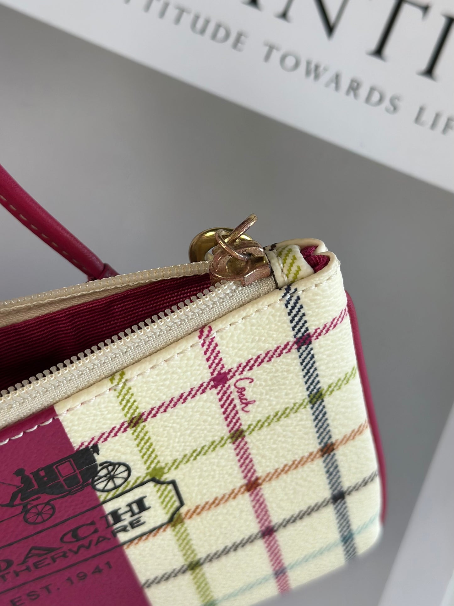 Lovely vintage Coach mini wristlet in playful plaid