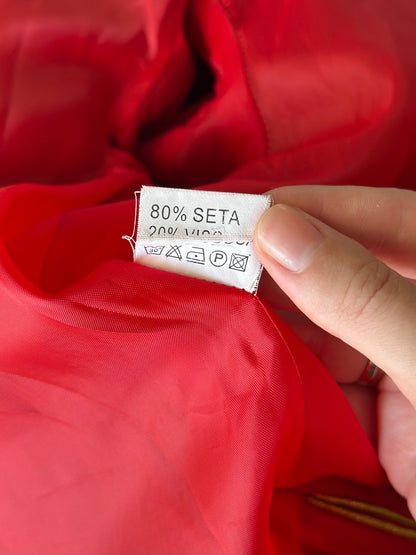 Striking vintage Asian red silk jacket