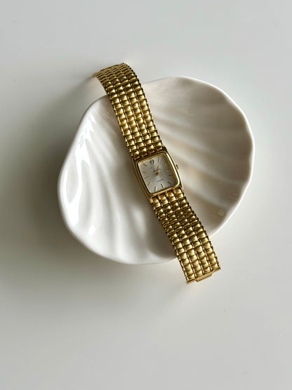 Elegant vintage unisex gold-tone watch by John Weitz ✨