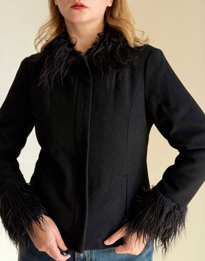 Stylish black wool jacket from NÜMPH