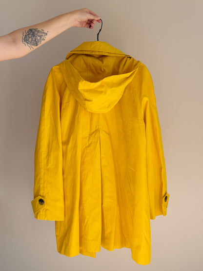 Vibrant yellow London Fog trench coat