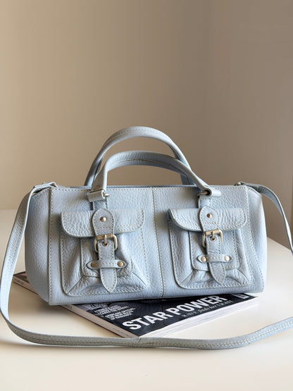 Vintage powder blue leather bag