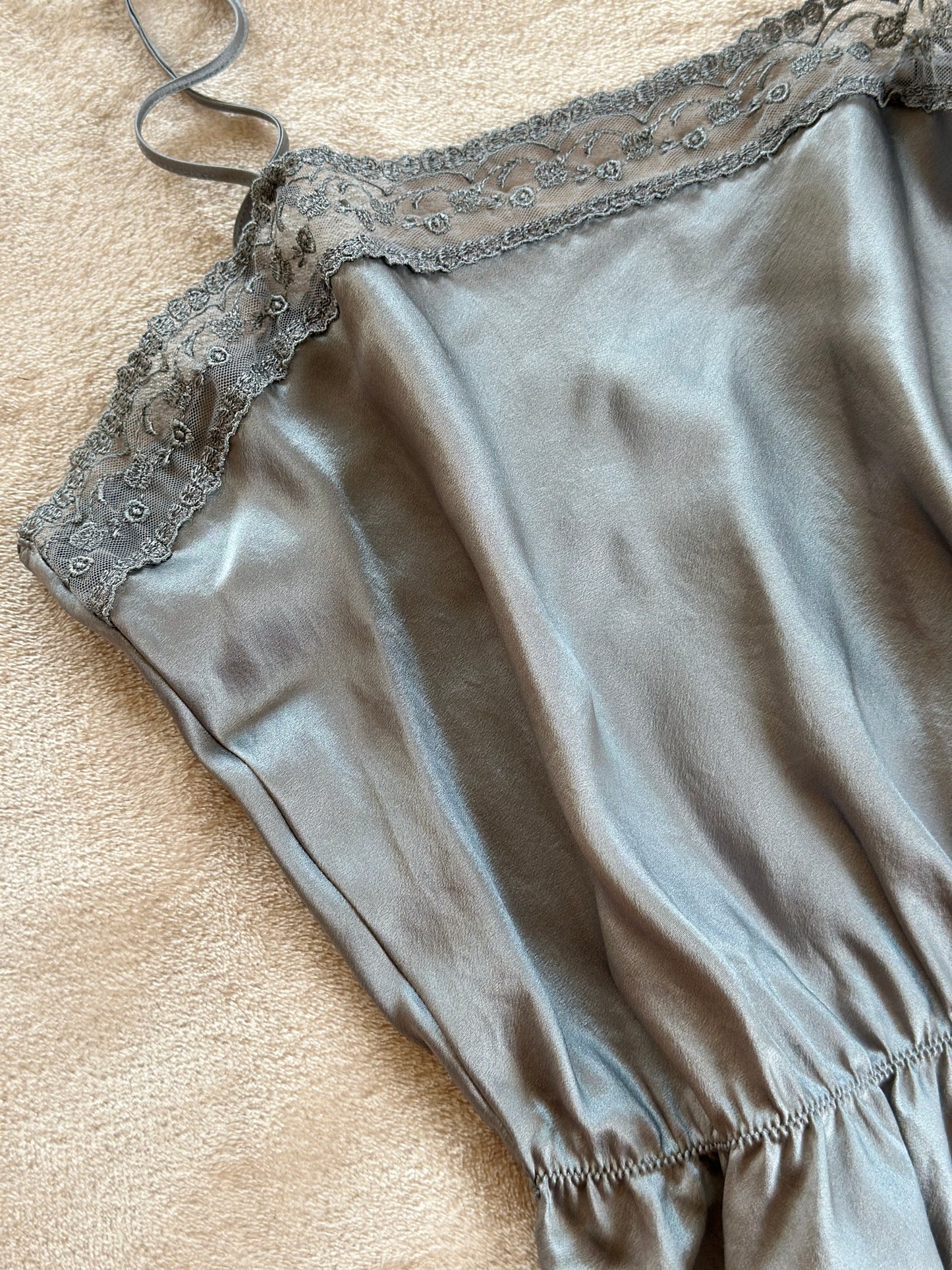 Vintage silk top with lace
