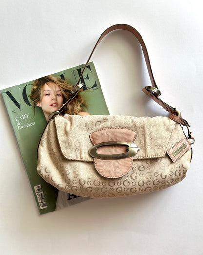 Vintage beige/pink monogram bag Guess