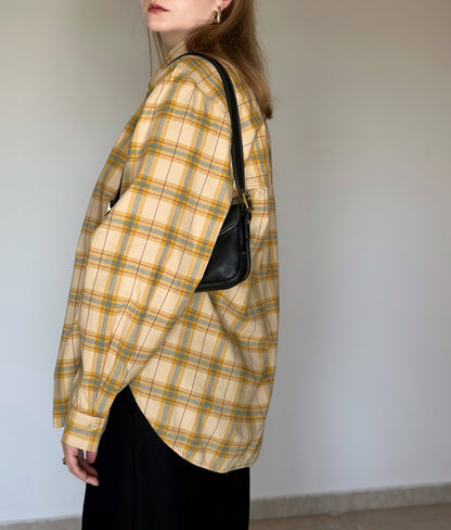 Plaid yellow oversized shirt